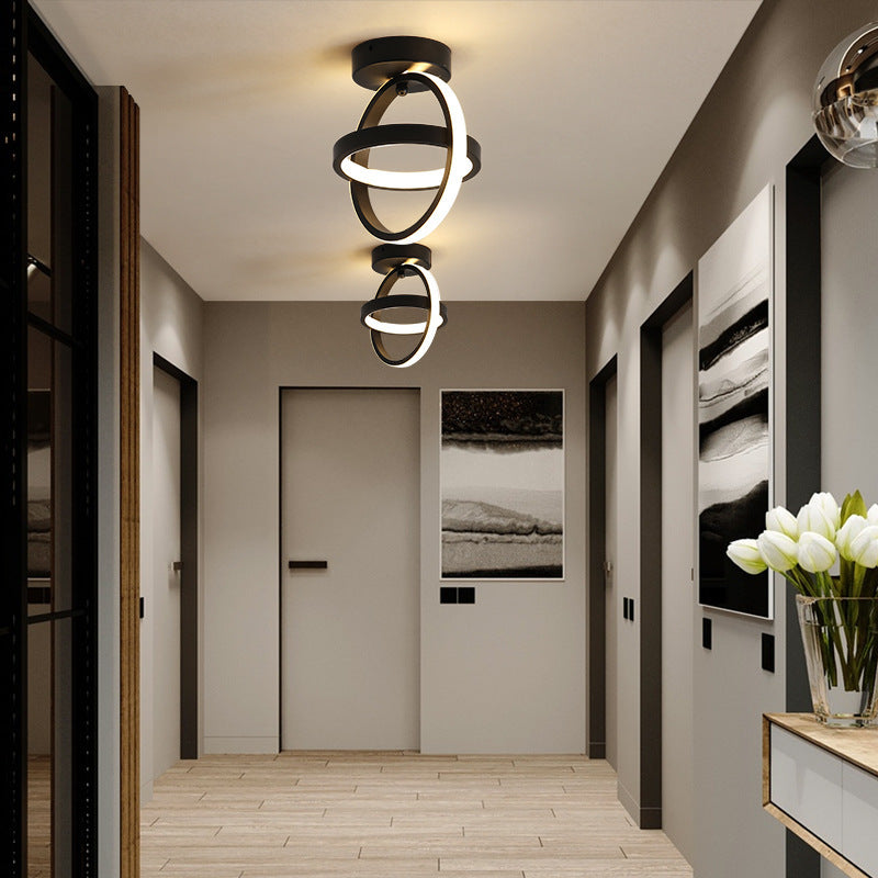 Modern LED Ceiling Light — Sculptural Ring Design | 3 Light Modes