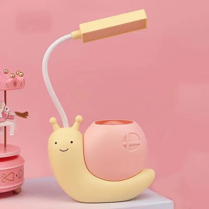 Cute Snail USB Desk Lamp with Pen Holder for Reading