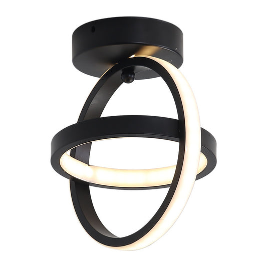 Modern LED Ceiling Light — Sculptural Ring Design | 3 Light Modes