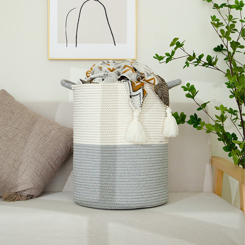Handwoven Cotton Rope Storage Basket | Foldable Organizer Bin