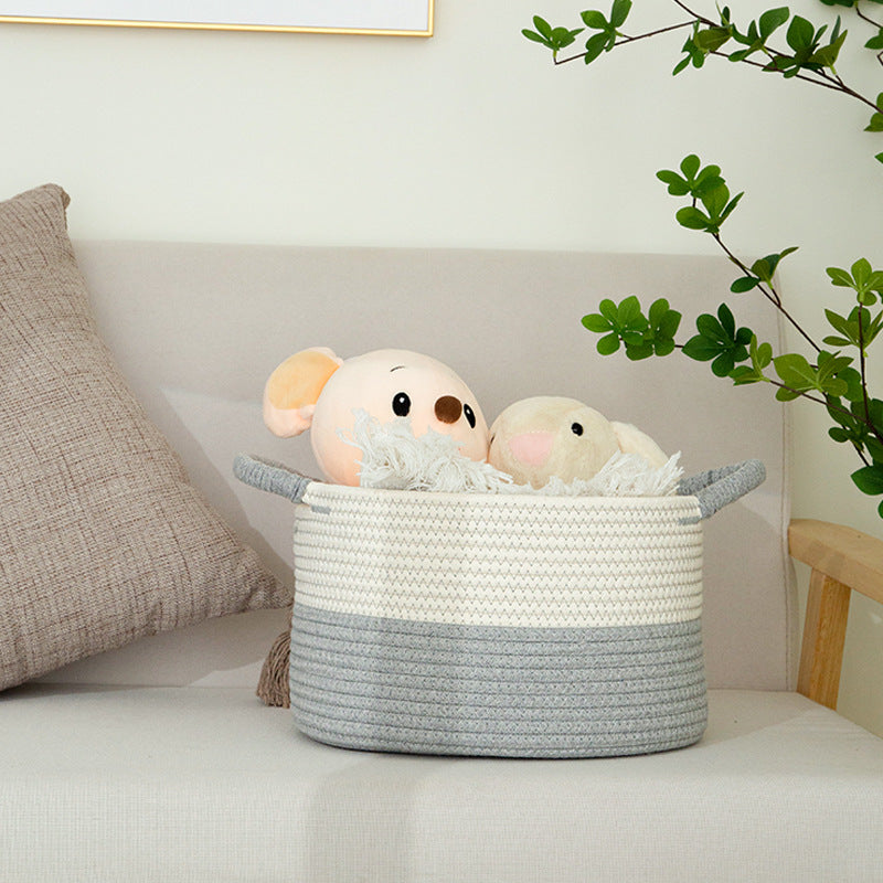 Handwoven Cotton Rope Storage Basket | Foldable Organizer Bin