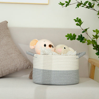 Handwoven Cotton Rope Storage Basket | Foldable Organizer Bin
