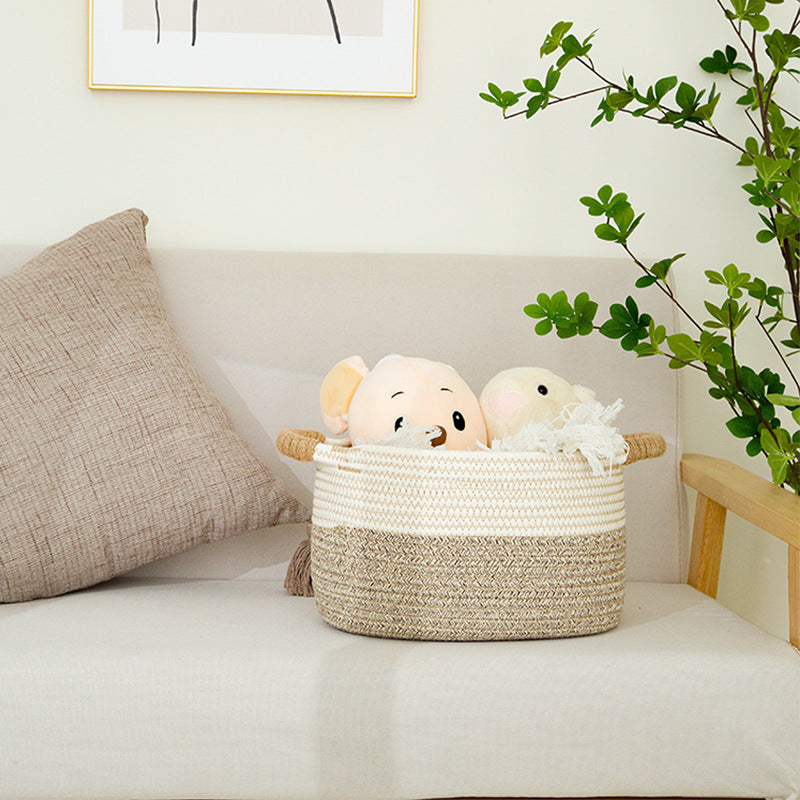 Handwoven Cotton Rope Storage Basket | Foldable Organizer Bin