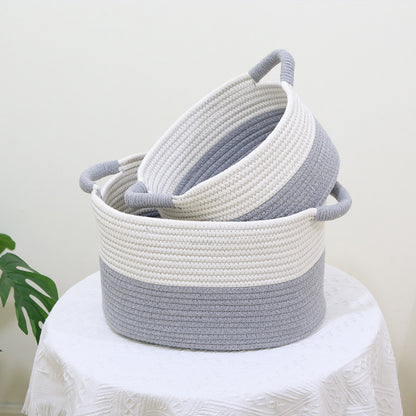 Handwoven Cotton Rope Storage Basket | Foldable Organizer Bin