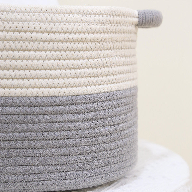 Handwoven Cotton Rope Storage Basket | Foldable Organizer Bin