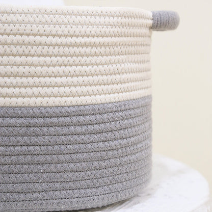 Handwoven Cotton Rope Storage Basket | Foldable Organizer Bin
