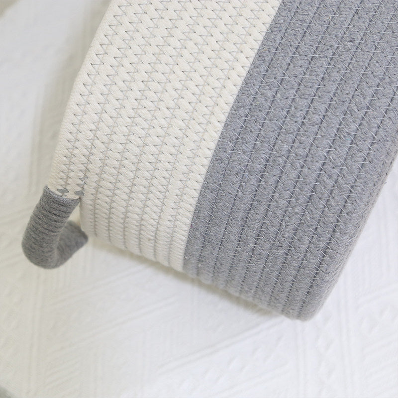 Handwoven Cotton Rope Storage Basket | Foldable Organizer Bin
