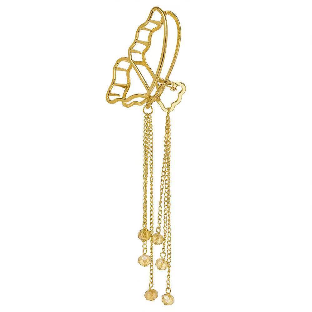 Large Metal Pearl Butterfly Hair Claw Clip for Women
