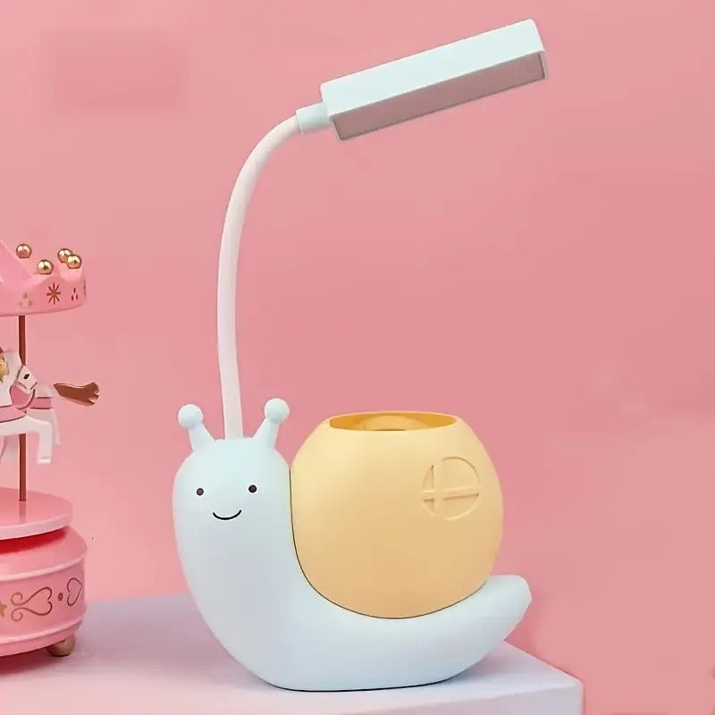 Cute Snail USB Desk Lamp with Pen Holder for Reading
