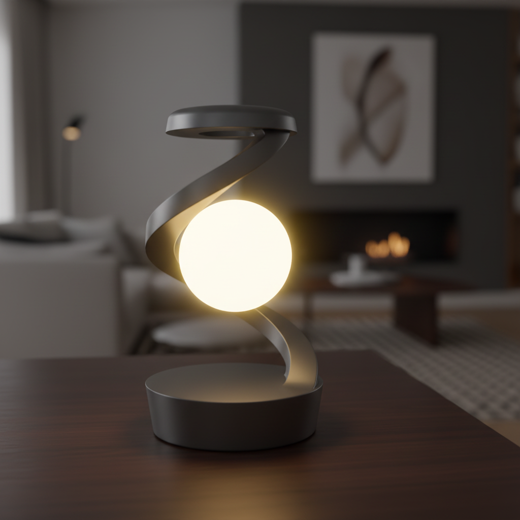 Gray Spiral Lamp