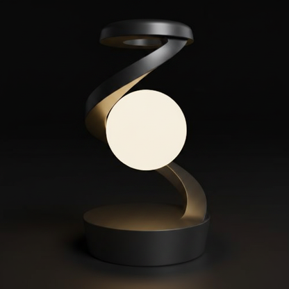Gray Spiral Lamp - Side Angle Close-Up
